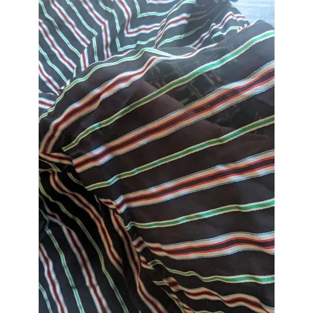 & OTHER STORIES Chevron Stripes Mock Neck Sheer Top
